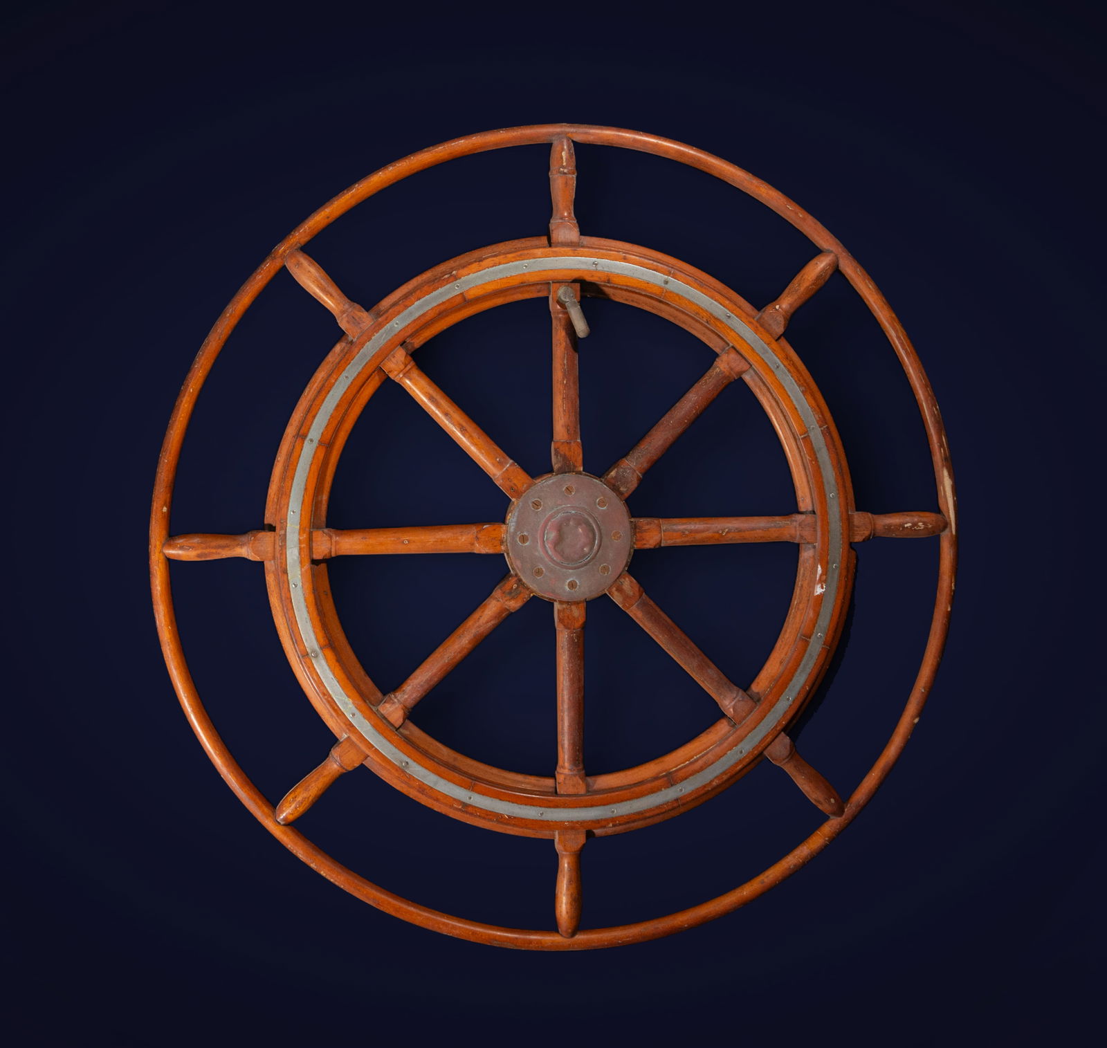 Decorative Large Sailboat Rudder in mahogany wood, early 20th century (1 of 3)