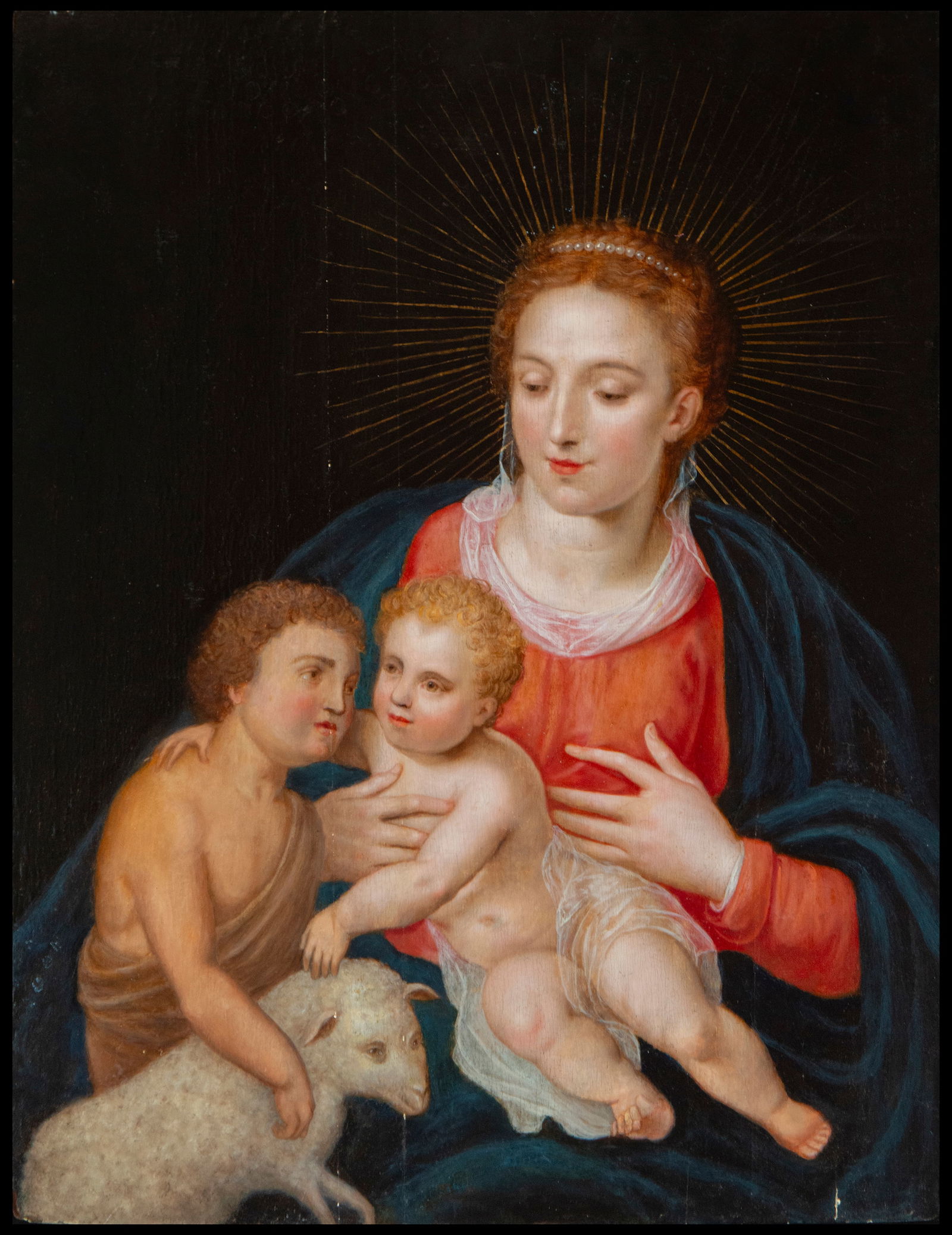 Manner by GERARD DAVID (c. 1460-1523) - Large Oil on panel from the 15th century to the beginning of: Late Medieval Flemish School of Bruges from the late 15th century. Oil on table measurements: 64 x 50 cm