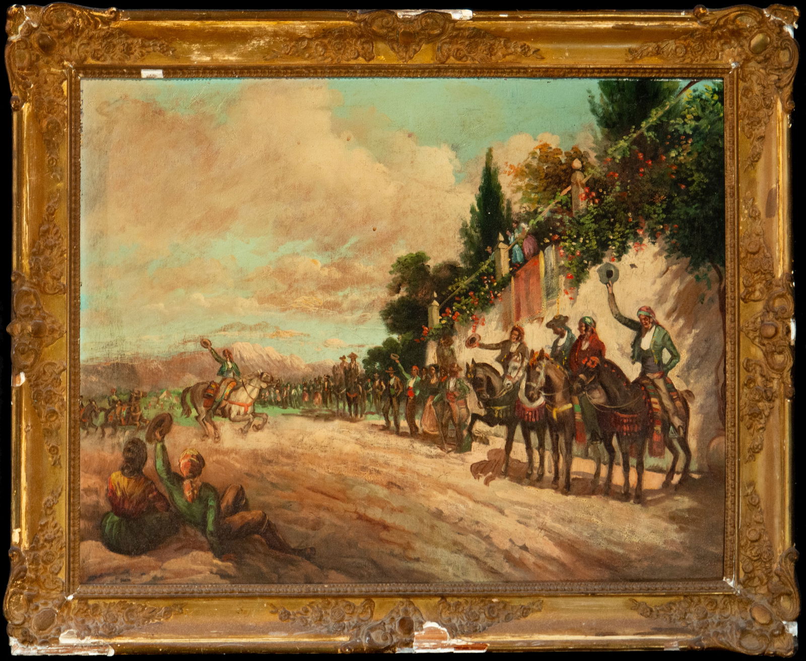 The Jerez Horse Race - Sevillian or Jerez Andalusian customs school from the beginning of the 19th (1 of 5)