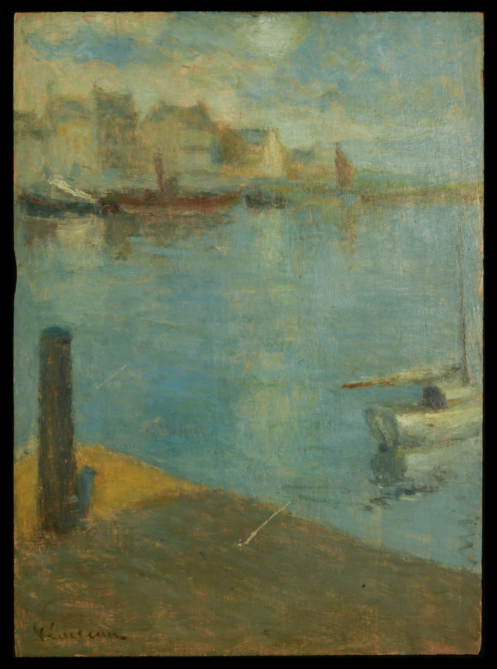 Gustave Loiseau (Paris 1865 - 1935), Double-Sided Oil on Panel, French Post Impressionist school: Oil on panel, dimensions: 33 x 24 cm. Gustave Loiseau went every summer to Pont-Aven, staying at the Gloanec pension with his friends Maxime Maufra, Henry Moret and Émile Bernard. Paul Gauguin gave h