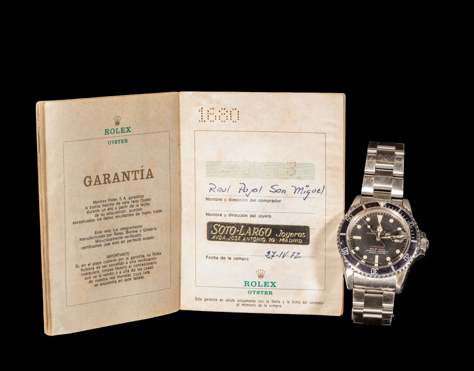 Exceptional Rolex Submariner Red model 1680, MKIV dial, year 1972, in steel, with Official Rolex (1 of 10)