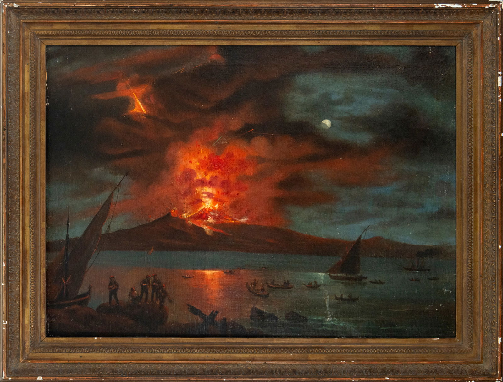 17th Century Italian School - Vesuvius in eruption (1 of 6)