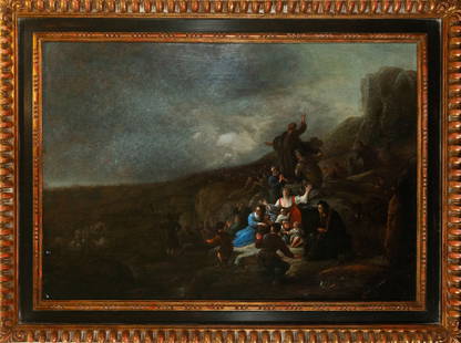 The Crossing of the Red Sea Jacob de Wit, Flemish school of Haarlem circa 1610-1675, oil on panel: 59.3 x 84 cm. 75.5 x 100.5 x 4 cm. (frame)
