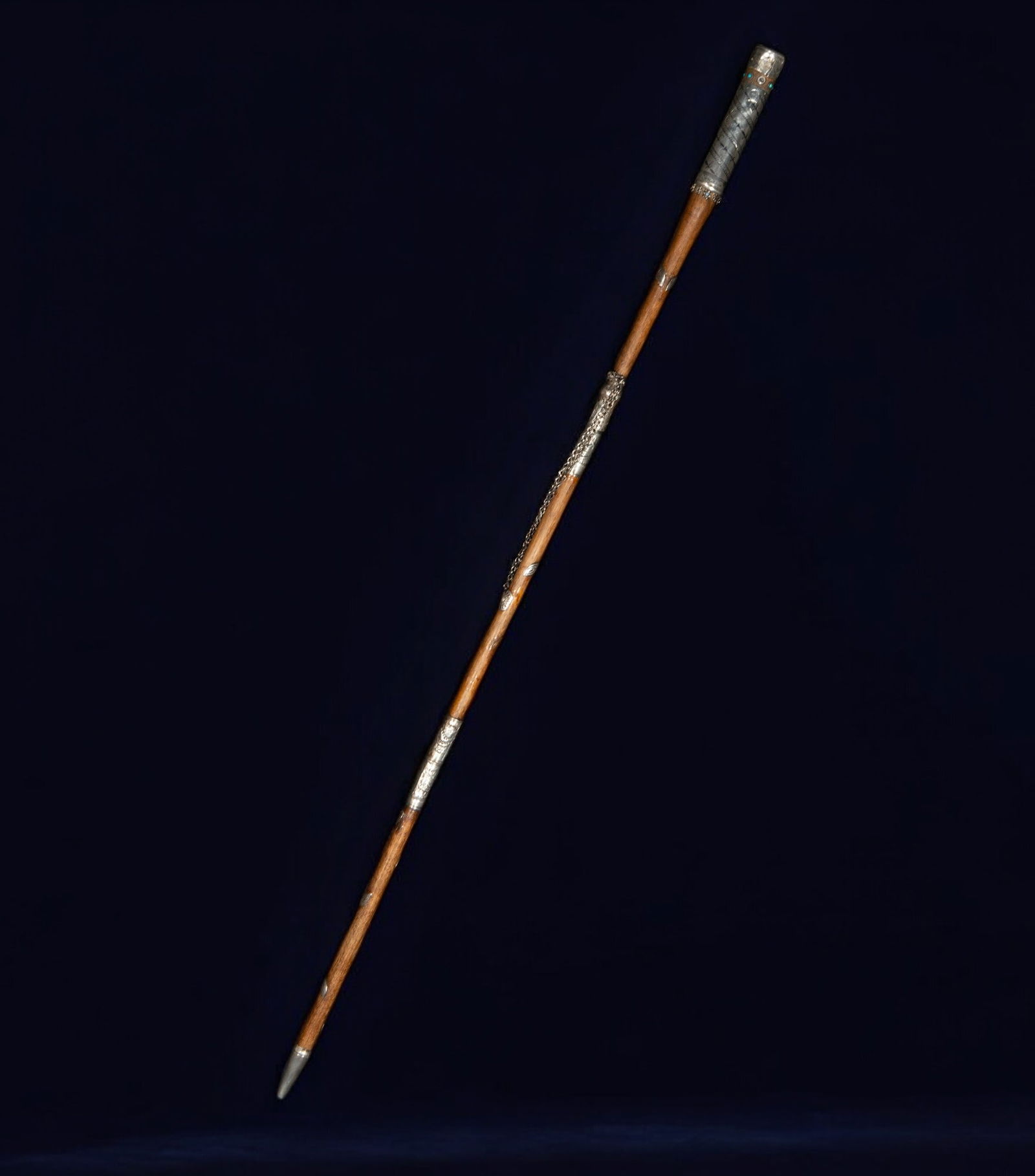 19th century Islamic silver and turquoise walking stick (1 of 5)