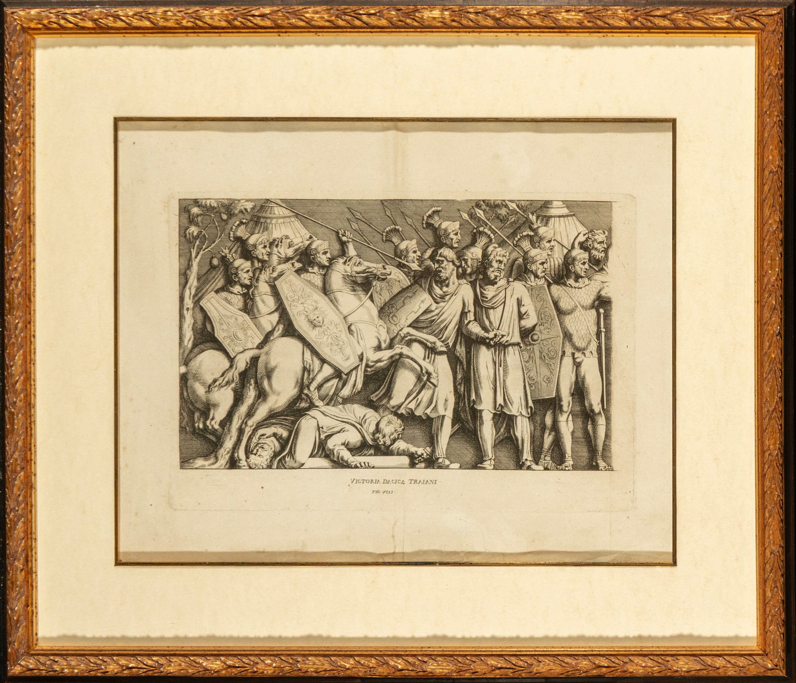 Neoclassical Engraving 1 Dacian Victory of Trajan, 18th century: Paper. Measurements: 47 cm x 36 cm and 65 cm x 56 cm