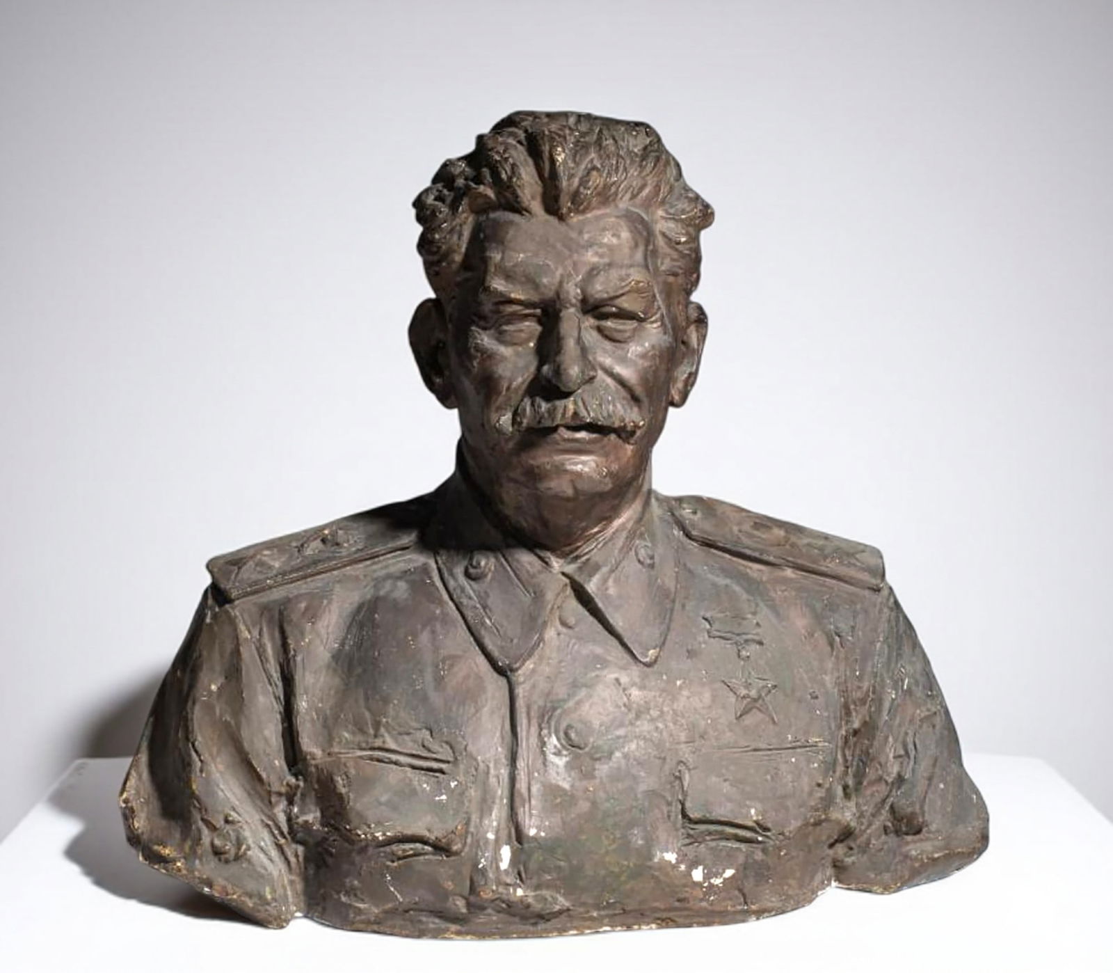 Life-size bust model of Stalin for lost wax bronze, 20th century, Soviet school, numbered (1 of 3)