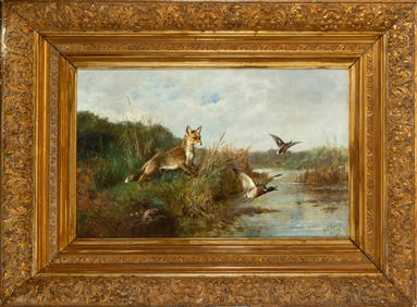 Federico Jiménez Fernández, 19th century The Fox Hunt, oil on canvas (1 of 6)