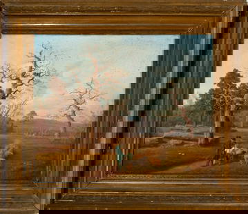 19th Century Dutch School - Pastoral Scene: Oil on canvas. Measurements: 83 x 90 cm.