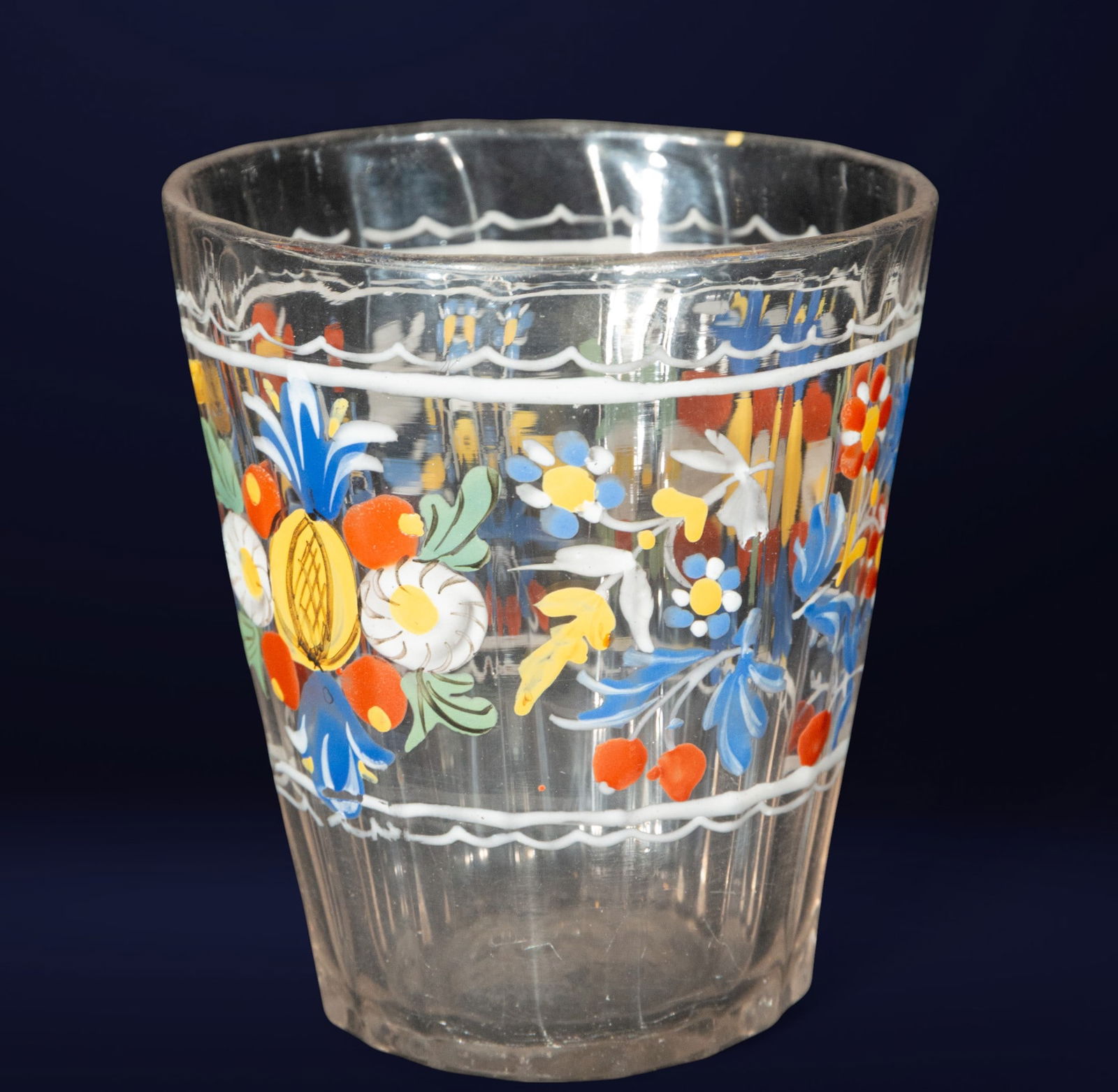 Murano glass cup, 19th century: 16x10x9