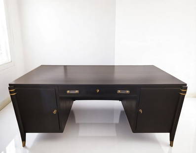 ART DECO DESK OR OFFICE TABLE, AFTER LÉON & MAURICE JALLOT, 40's, 50's – FRANCE: 1940s / 1950s Country of origin: France Good condition according to its age and use Dimensions: 76 x 178 x 100 cm.