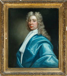 Important English School, "Young Gentleman" 18th Century: Oil painting on canvas cm. 76.5 x 64 in gold frame. Condition: good condition