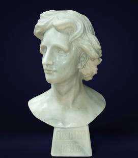 Bust of Alexander the Great in 19th-century Italian marble: Marble. Measurements: 63 cm x 38 cm x 32 cm