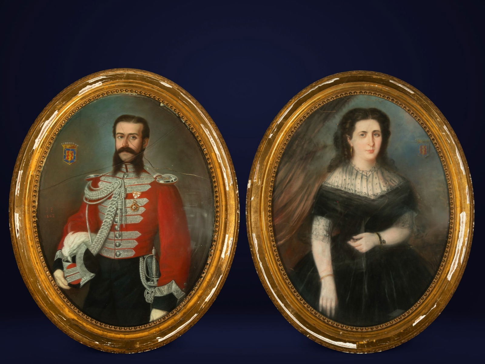 Pair of Large Pastel Portraits of Amadeo of Savoy and Maria Victoria dal Pozzo (1 of 19)