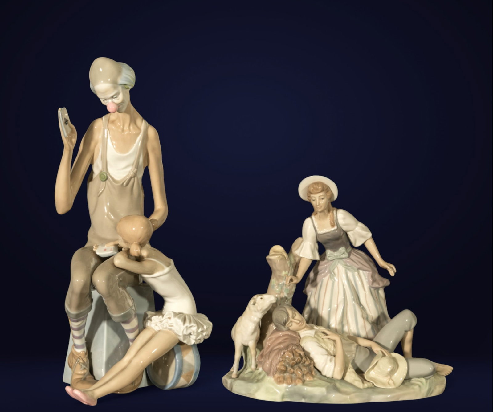 Lot of 2 Lladró ceramics, 20th century: 30 x 28 x 17 cm