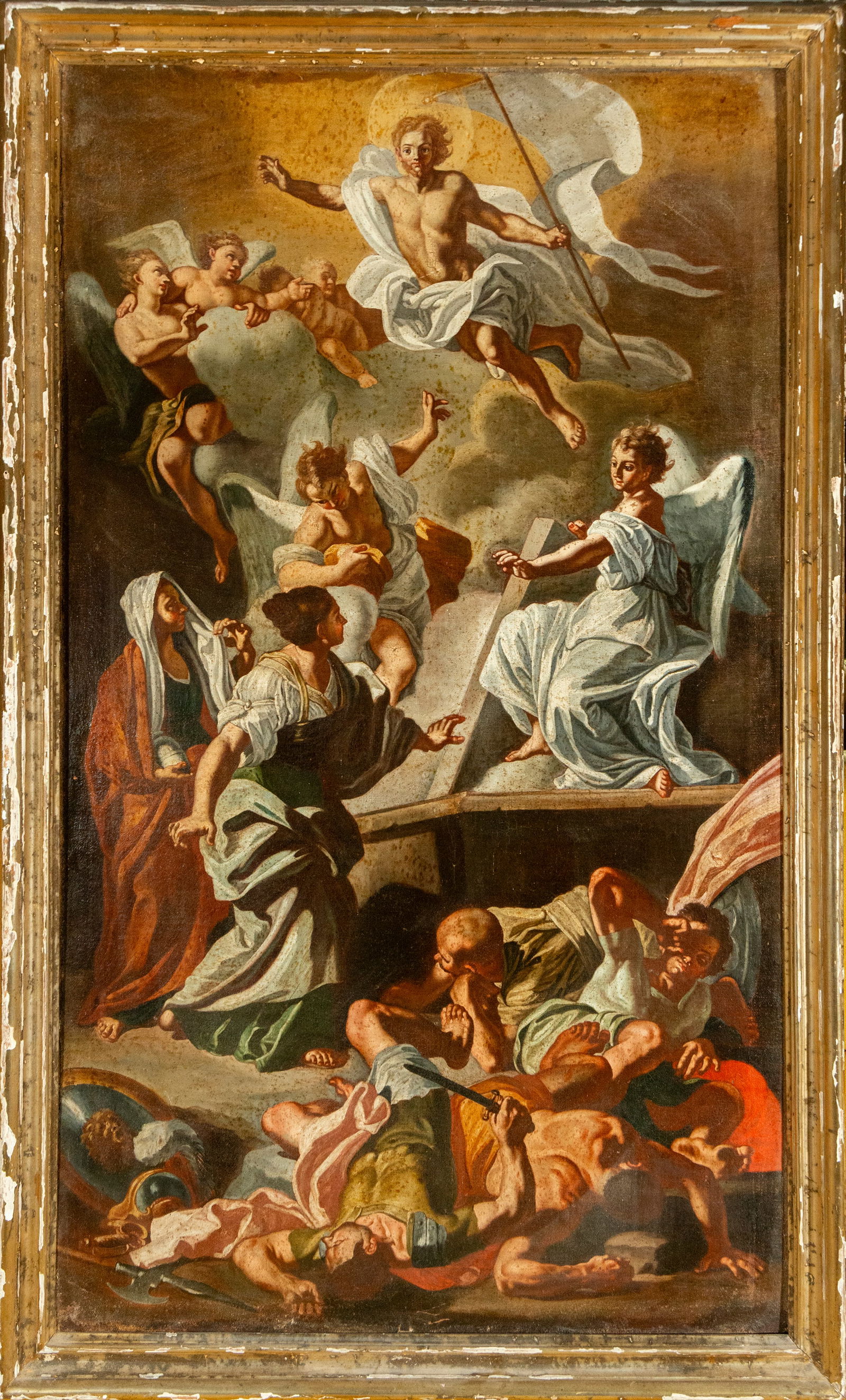 Italian school of the 18th century, attributed to Francesco Solimena - Resurrection of Christ: Oil on canvas (129x77 cm.) framed.