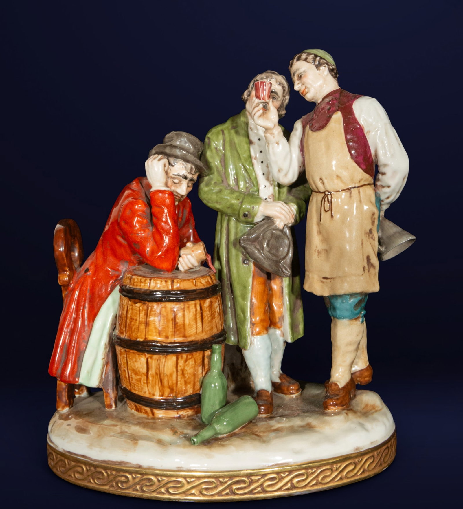 Tavern scene. Capodimonte pottery, 19th century (1 of 2)