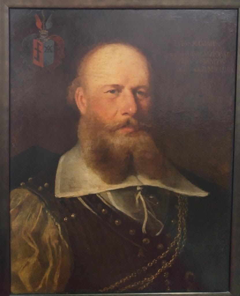 Important Portrait of a Gentleman, German school, late 16th - early 17th century: With heraldic shield, no frame attached. Oil on canvas. Measurements: 74 x 57 cm. Provenance: important Valencian private collection, Spain.