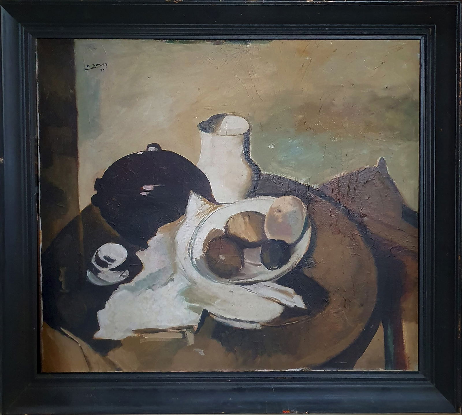 Post-Impressionist Still Life, signed A. Gorsky, for studio, with gallery label, European (1 of 7)