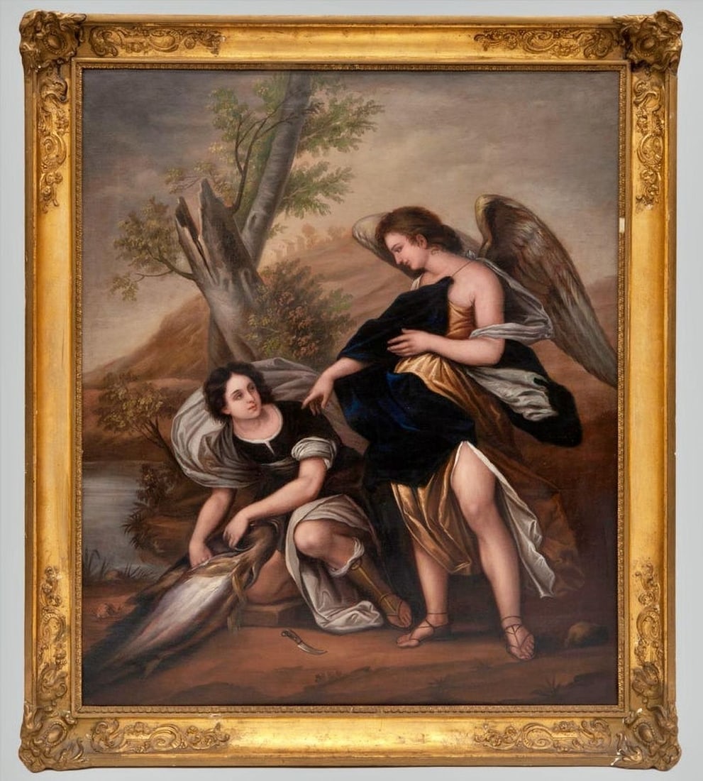 18th Century Italian School - Tobias and the Archangel Raphael (1 of 6)