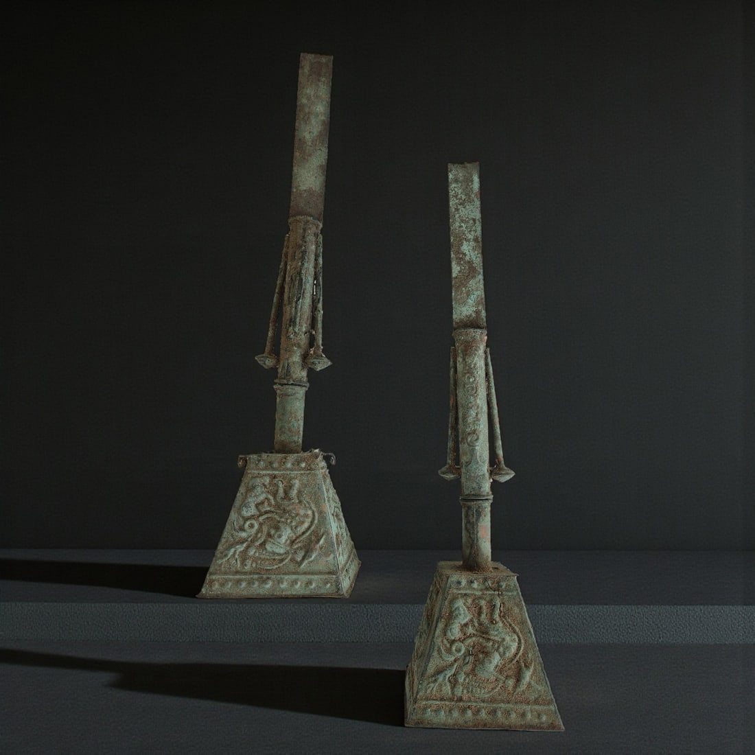 Moche copper scepters (pair) (Peru, Moche style) (1 of 1)