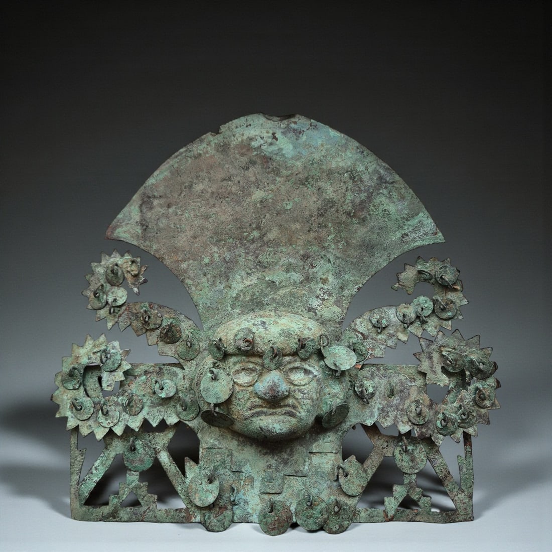 Moche copper pectoral with the Octopus Sea God and Ai Apaec (Peru, Moche style) (1 of 1)