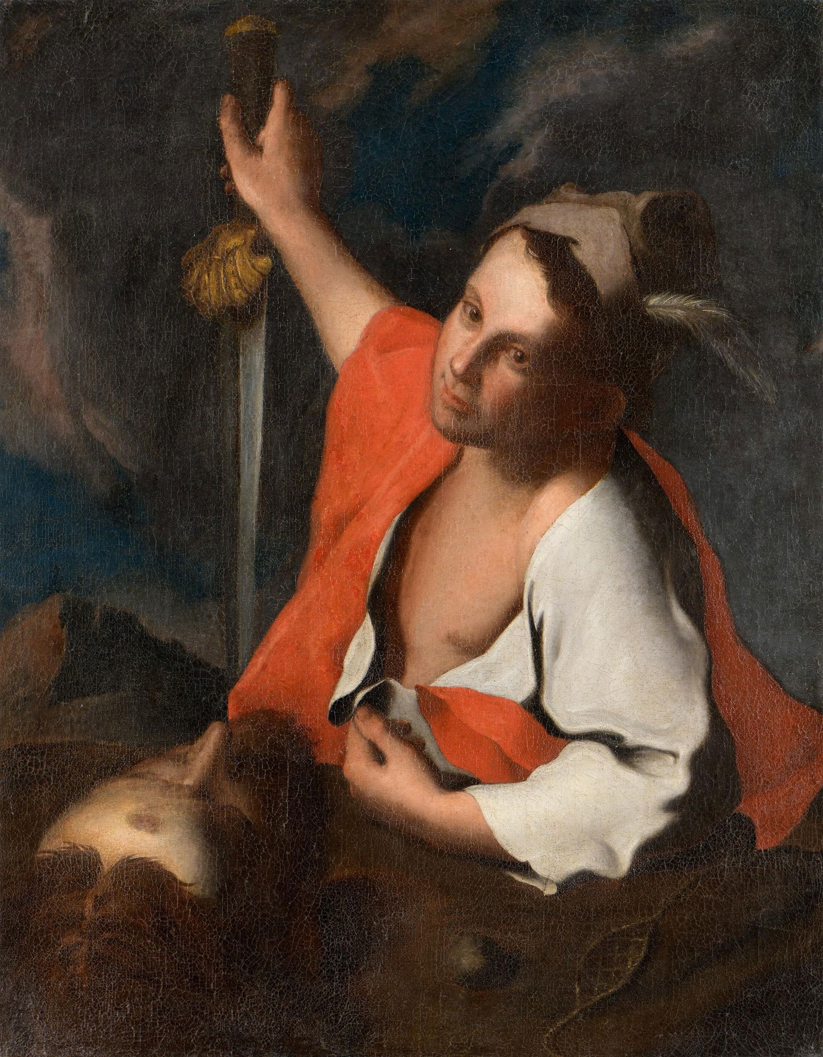 Giuseppe Antonio Petrini (Carona, 1677 – Lugano, 1759) Circle - David with the head of Goliath (1 of 3)