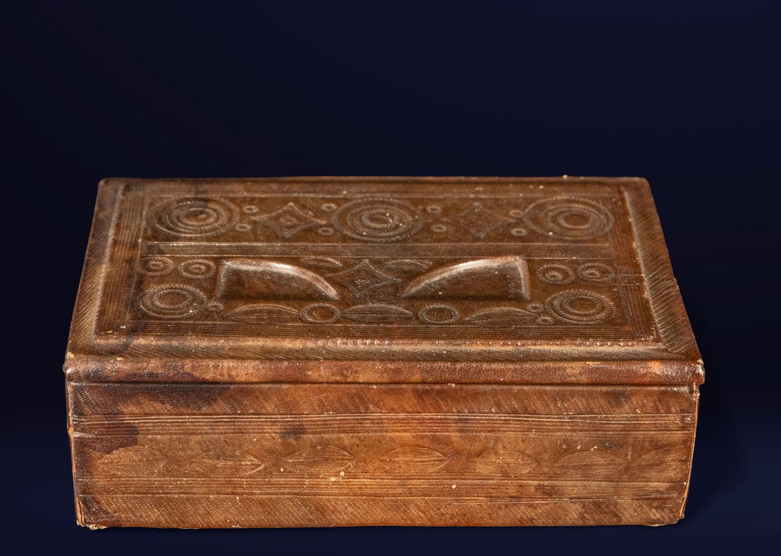 19th Century Peruvian Leather Jewelry Box (1 of 4)