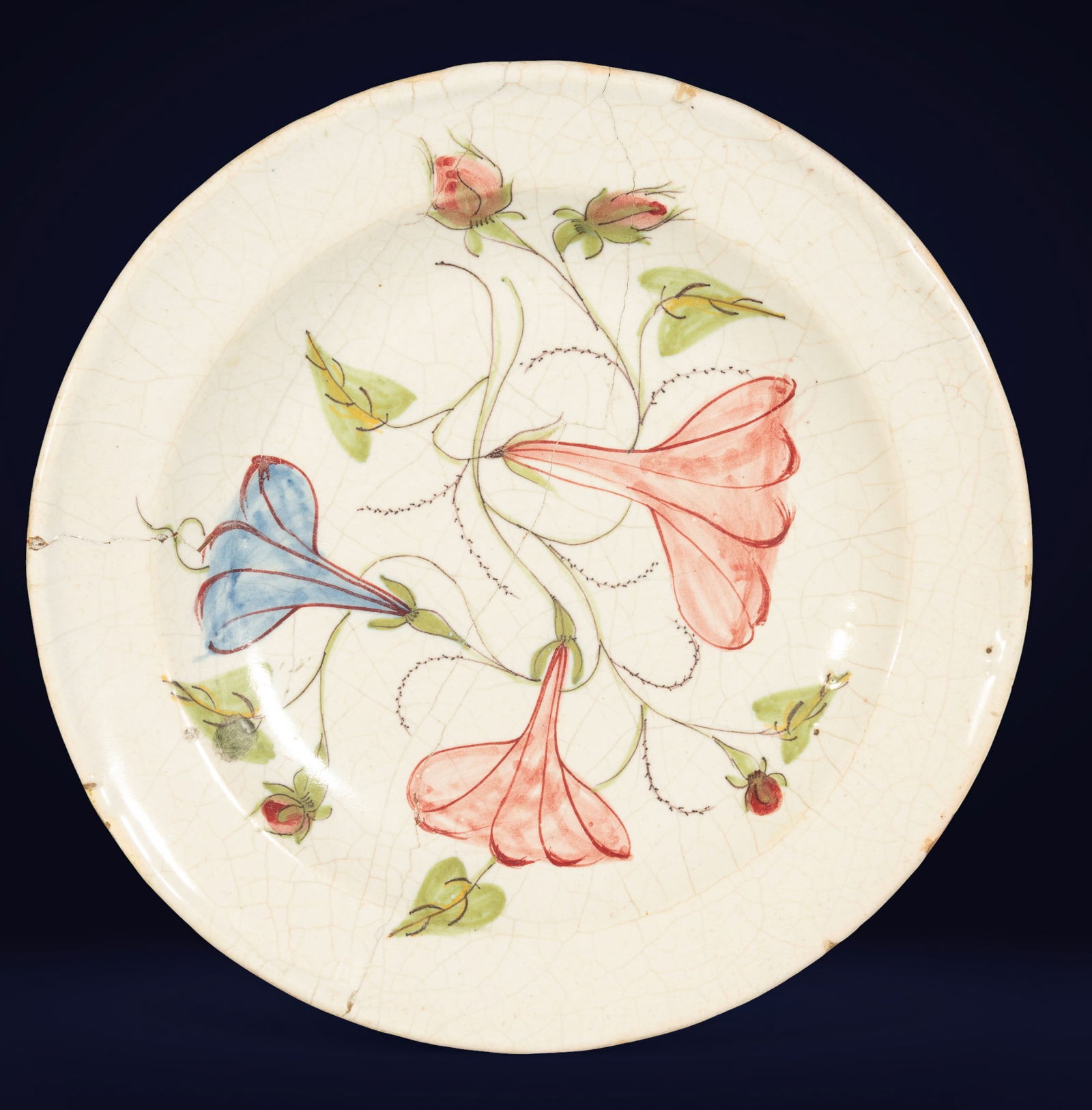 Manises plate, 19th century: In ceramic, approx. 22 cm.