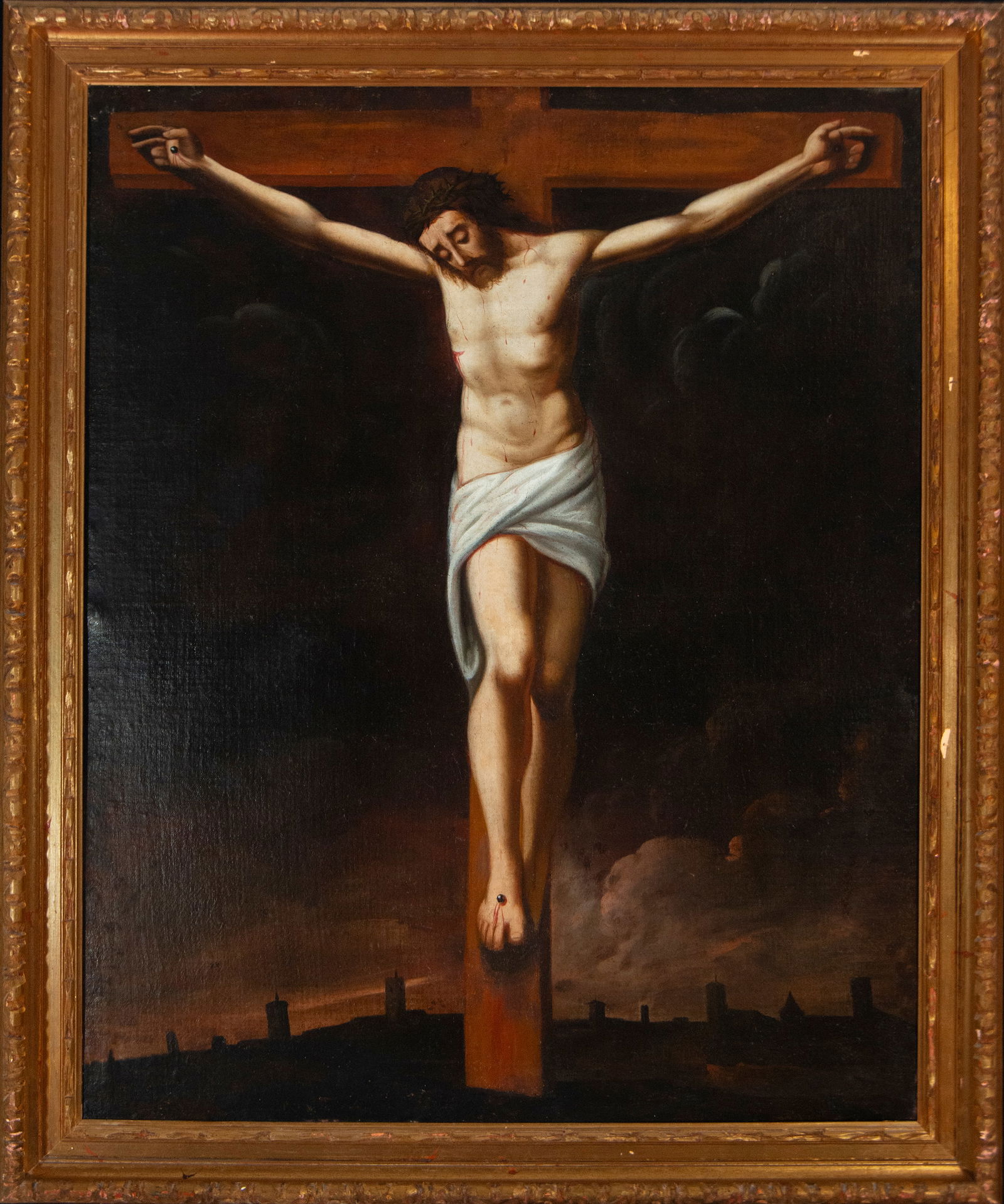 Colonial Christ on canvas, 18th century (1 of 5)
