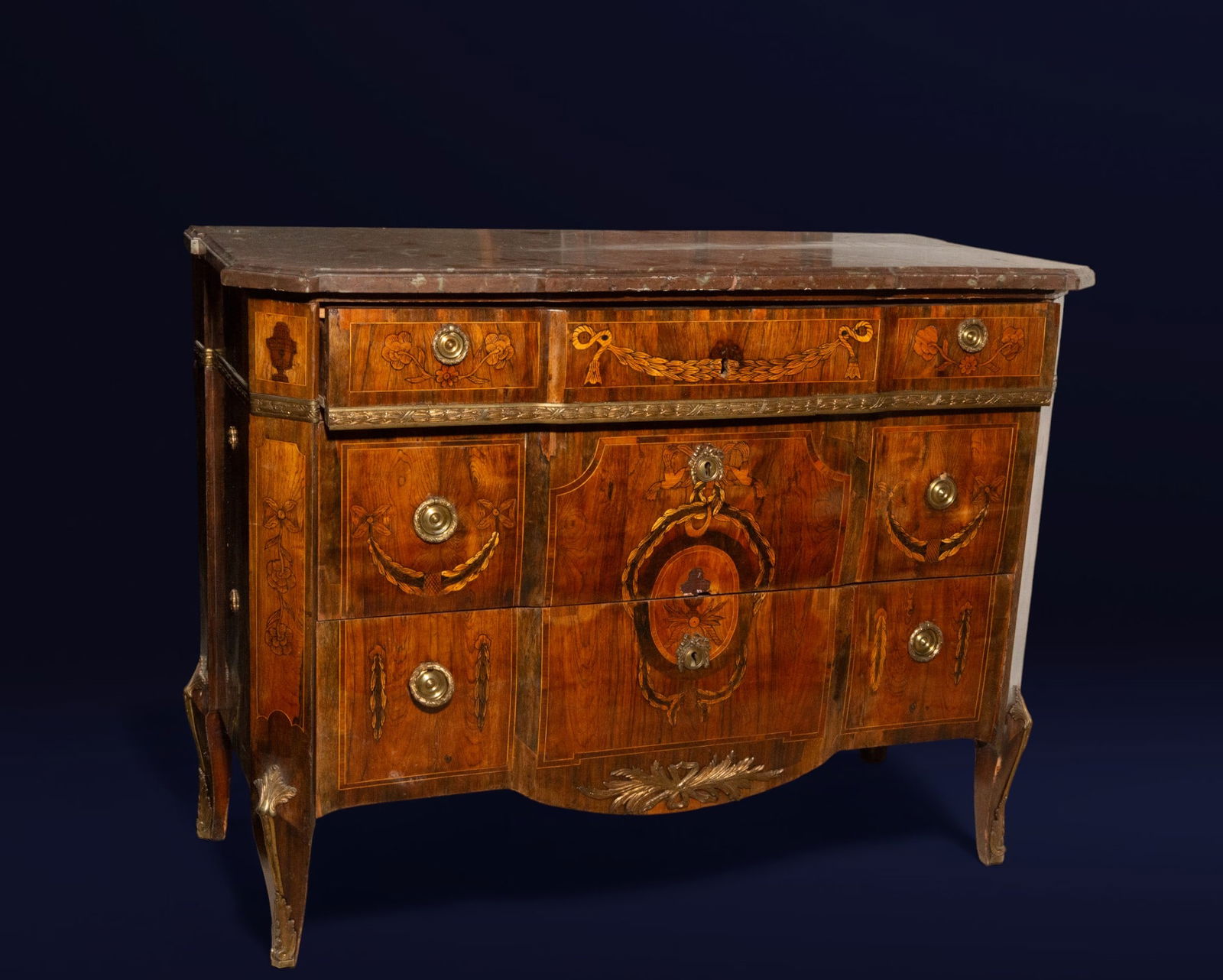 Important Chest of Drawers of Charles IV, Naples or Majorca, 18th Century. (1 of 3)
