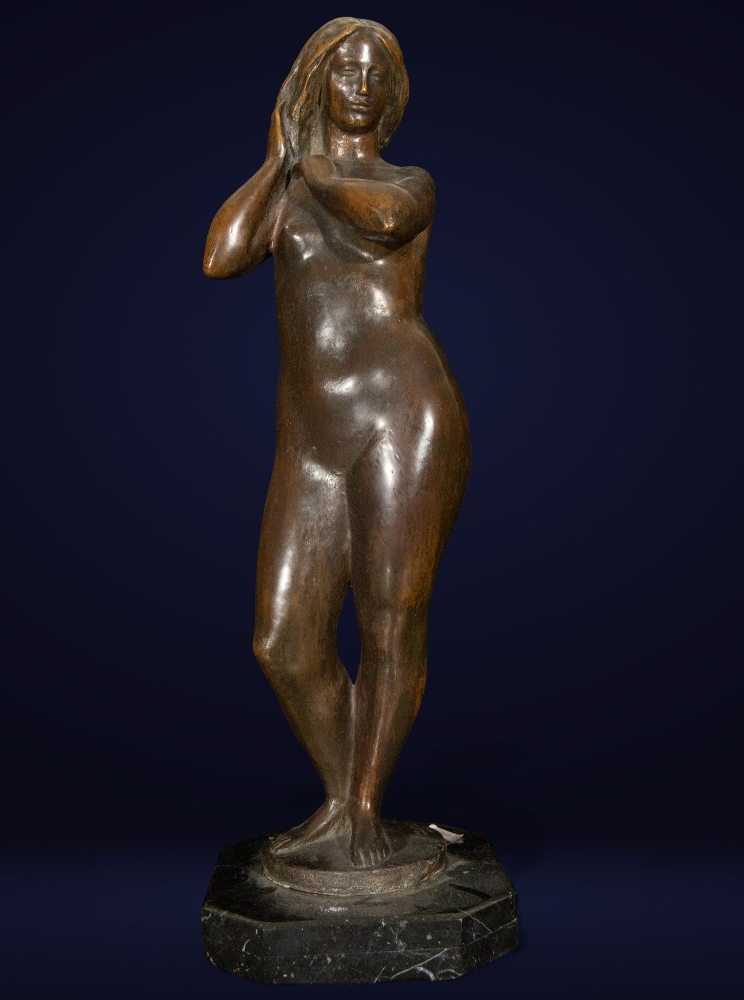 Juan González Moreno. Standing Female Nude. Spanish School. 20th Century. Signed. (1 of 4)