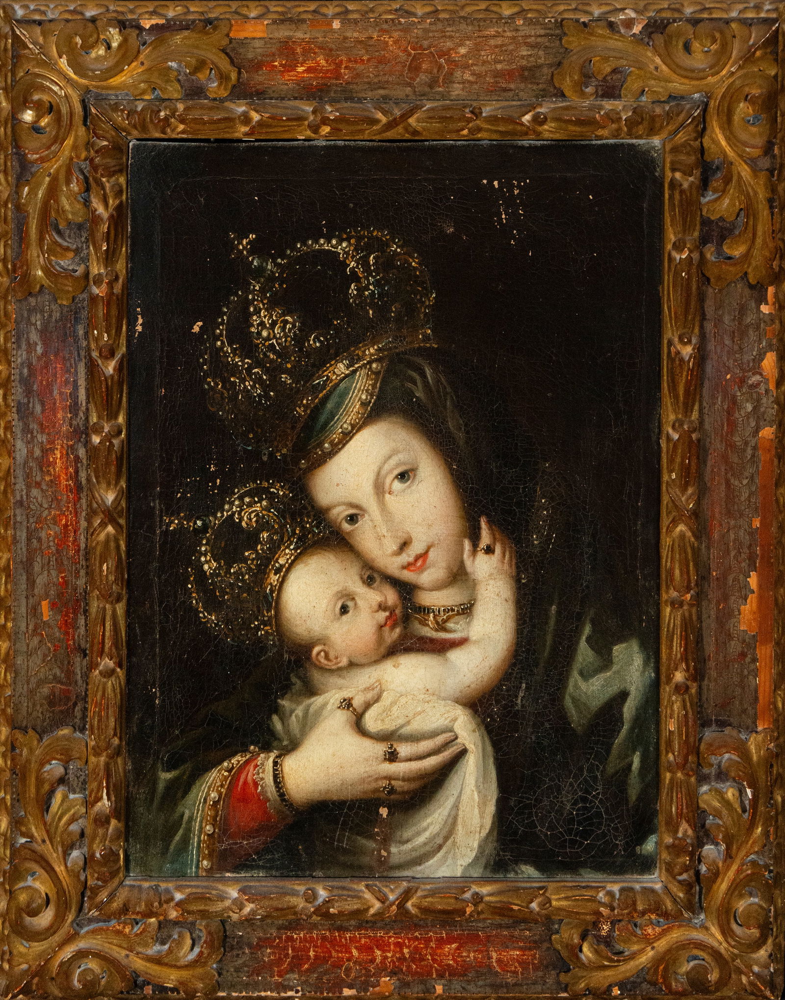 Exquisite Virgin of Bethlehem, Mexican colonial school of the 17th century (1 of 4)