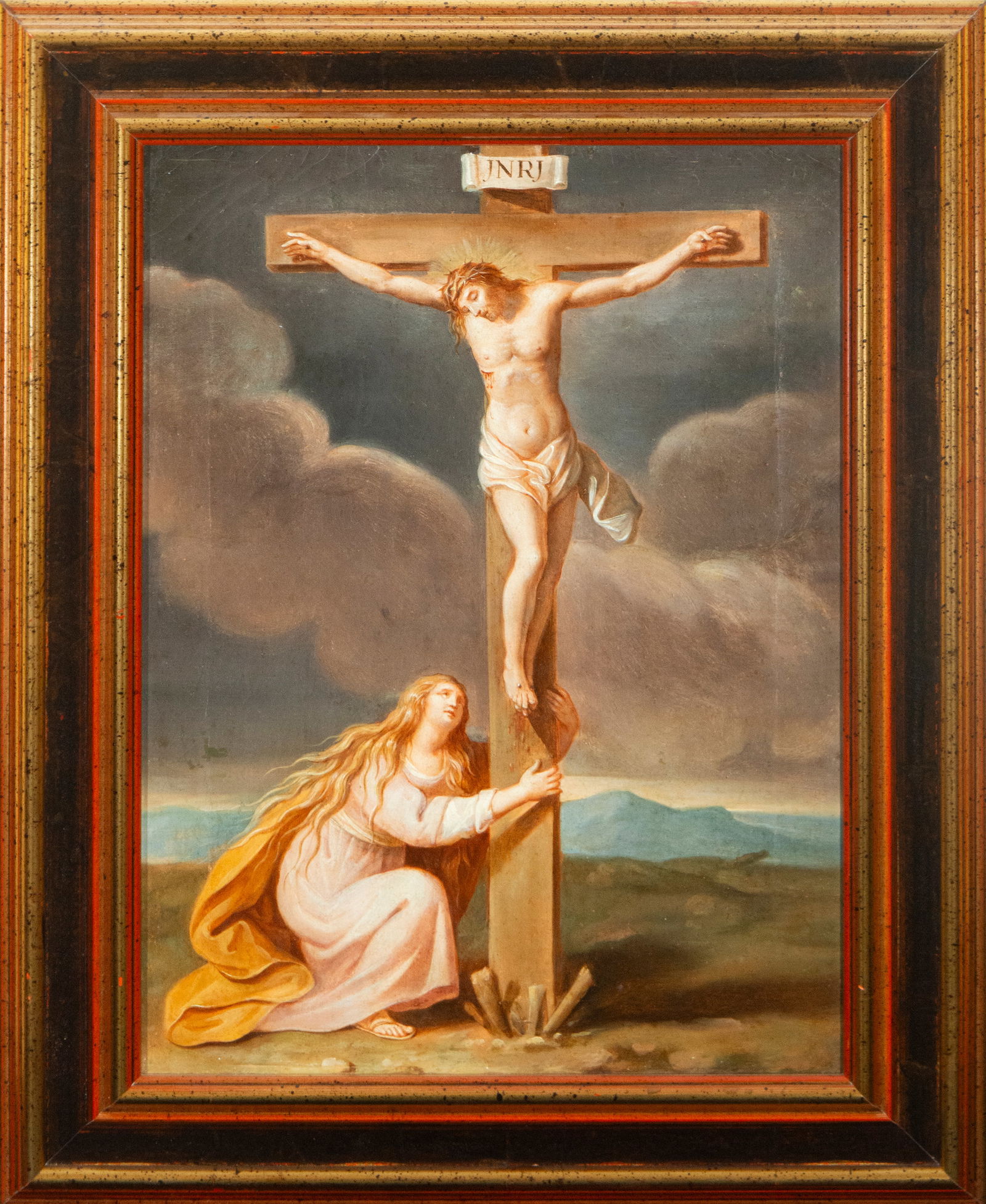 Mary Magdalene before Christ crucified, Spanish Neoclassical School, ca. 1800 (1 of 6)