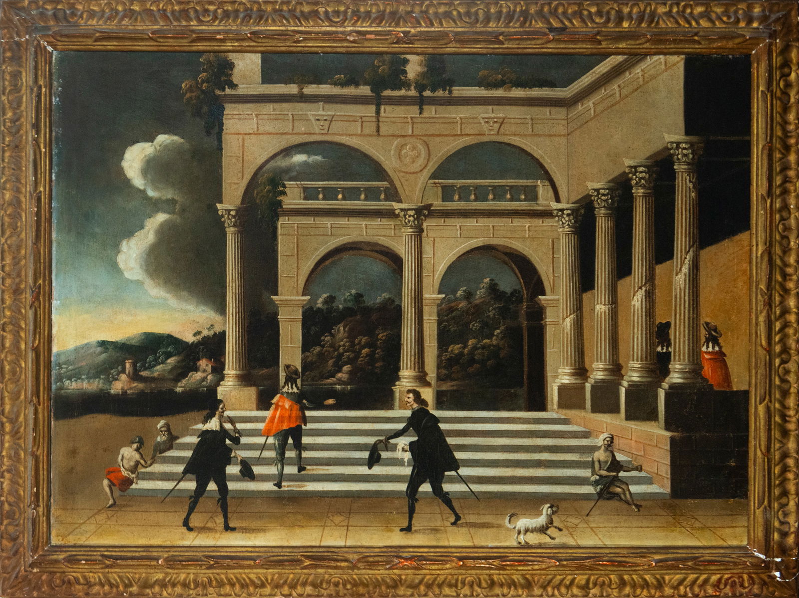 Architectural caprice with figures, Attributed to José de Cieza, 17th Century (1 of 4)