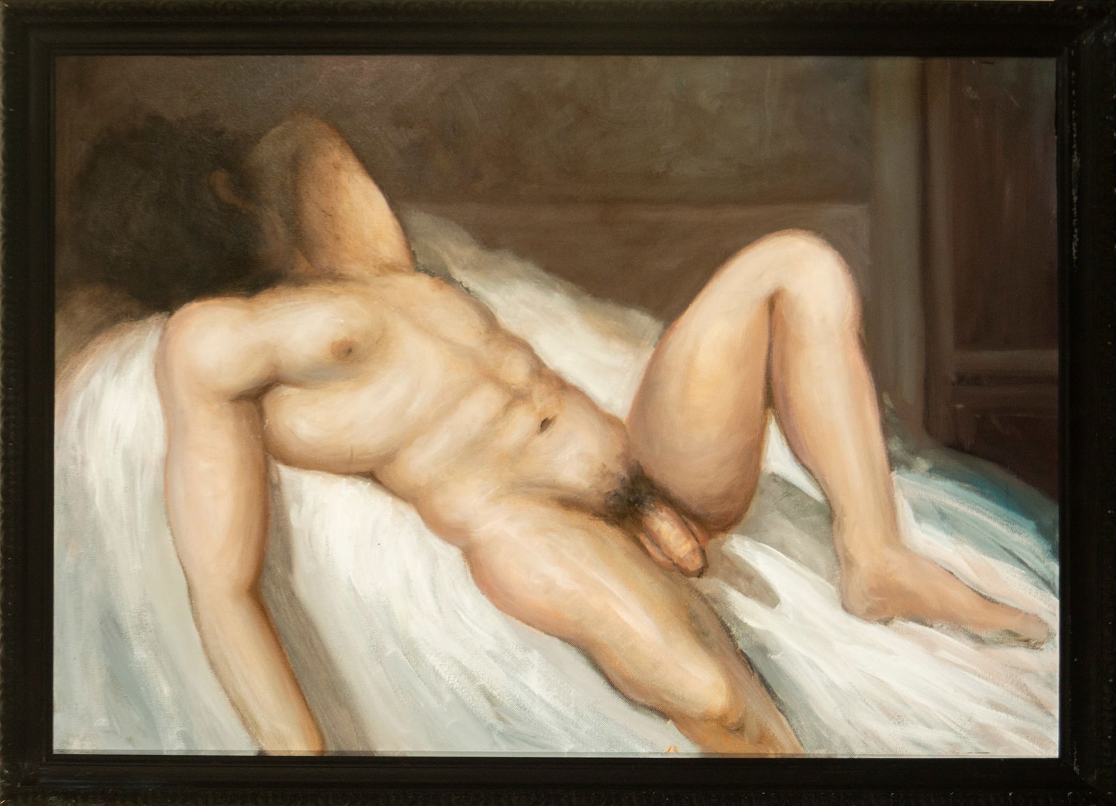 Reclining male nude, Spanish School, mid-20th century (1 of 4)