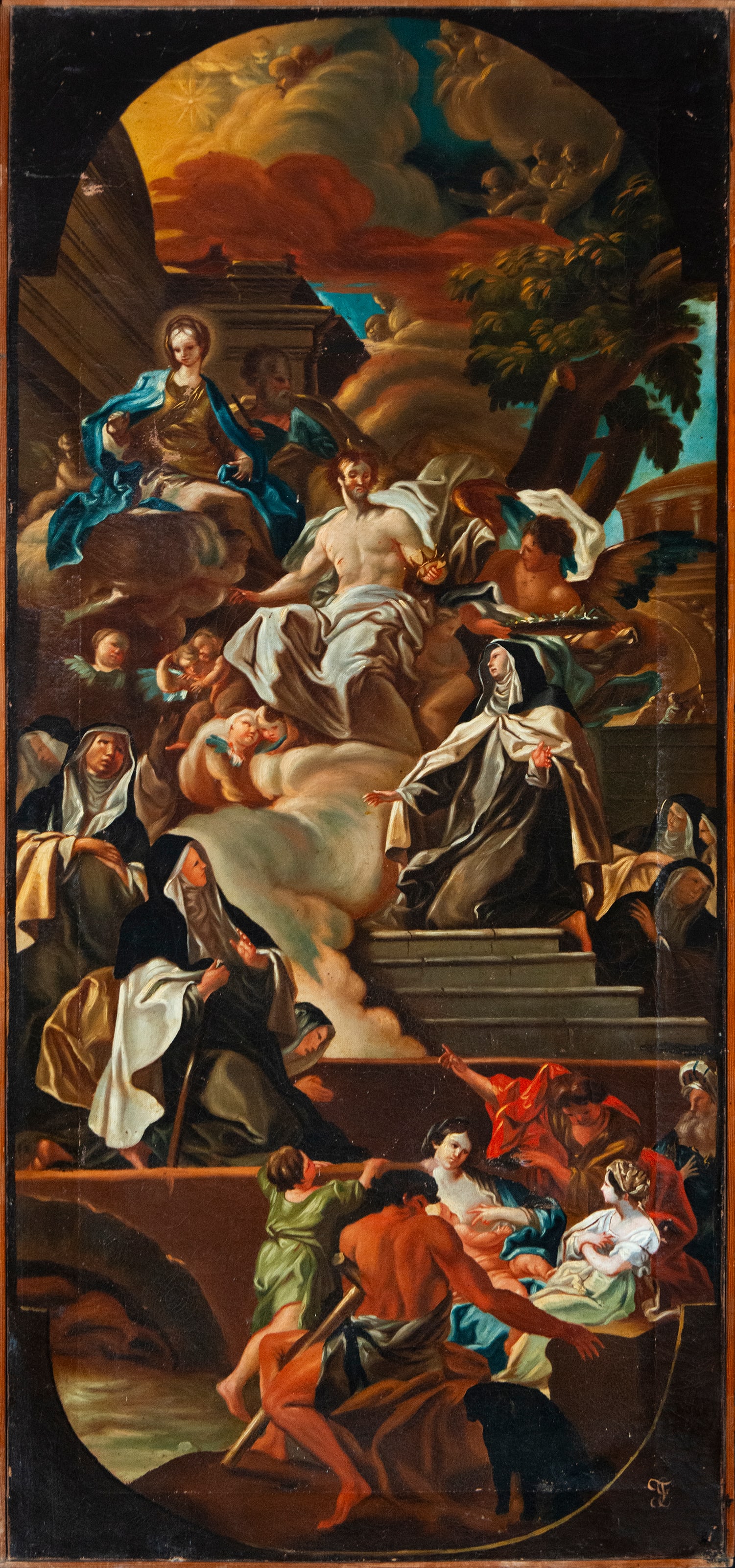 Biblical scene. Signed with the monogram FG. Viceregal school. 18th century. (1 of 7)