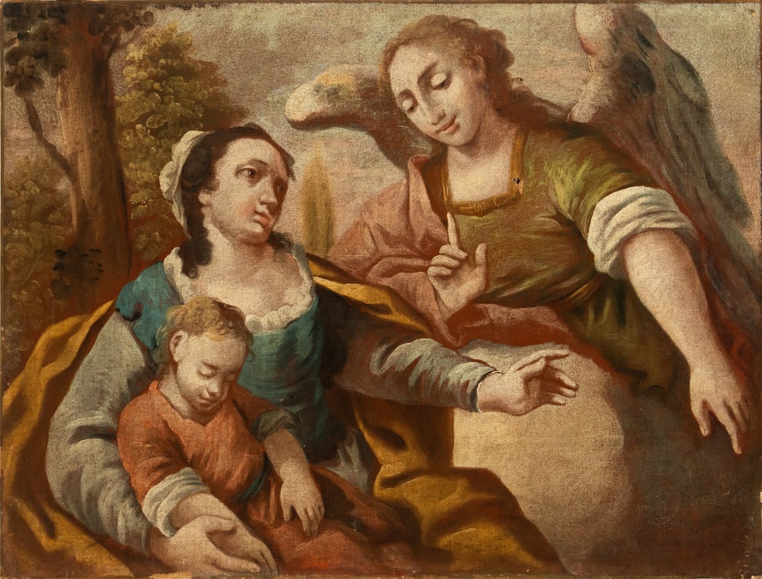 Mary with the Child Jesus Next to the Angel, Italian school of the 17th century (1 of 6)
