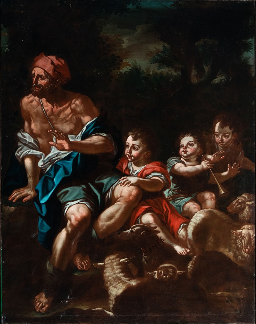 Pastoral scene, Neapolitan school by Francesco de Mura, second half of the 17th century (1 of 9)