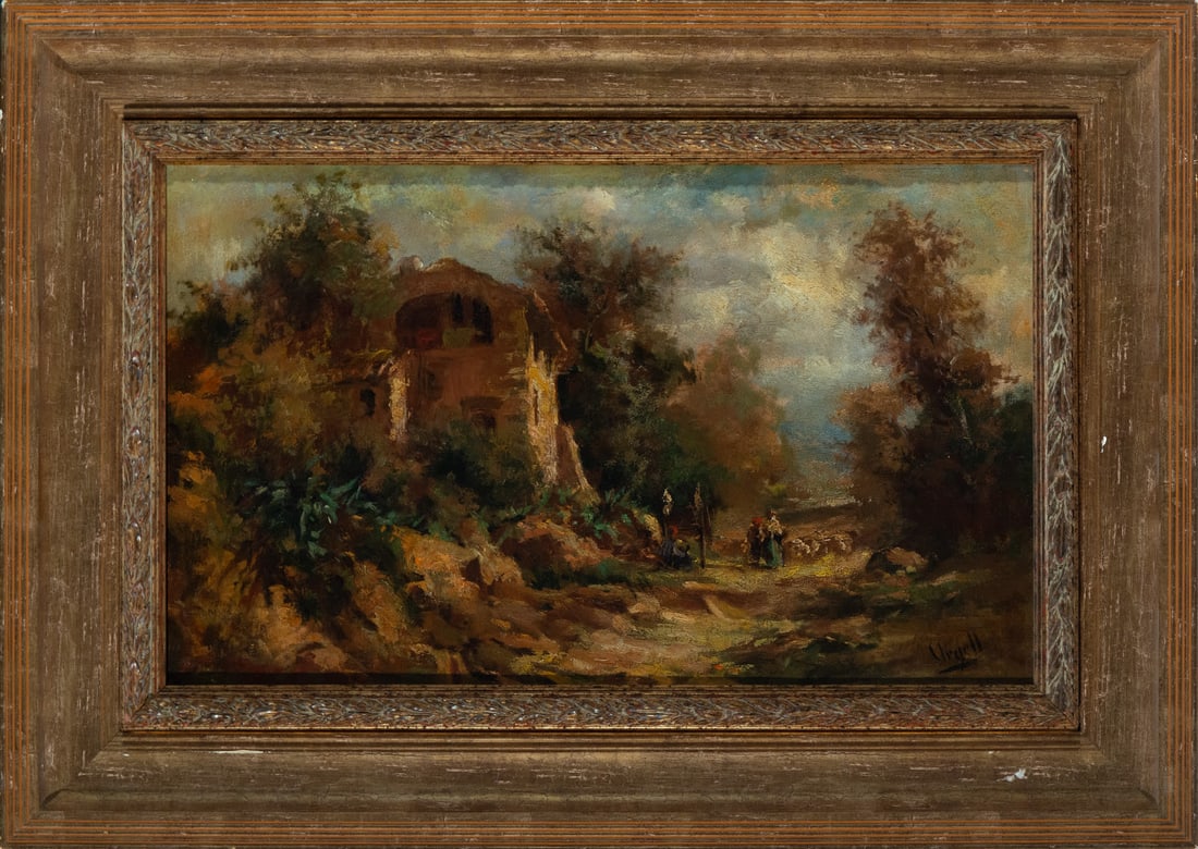 Peasants in a Village, 19th century Catalan school (1 of 4)