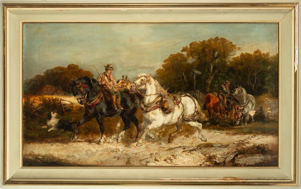 Edward Williams (1781 – June 24, 1855), Horsemen with Dog, 19th century English Victorian school (1 of 6)