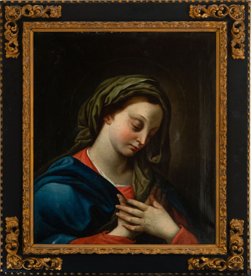 Praying Virgin, 17th century Italian school: Oil on canvas, measurements: 73 x 59 cm, framed measurements: 93 x 79 cm