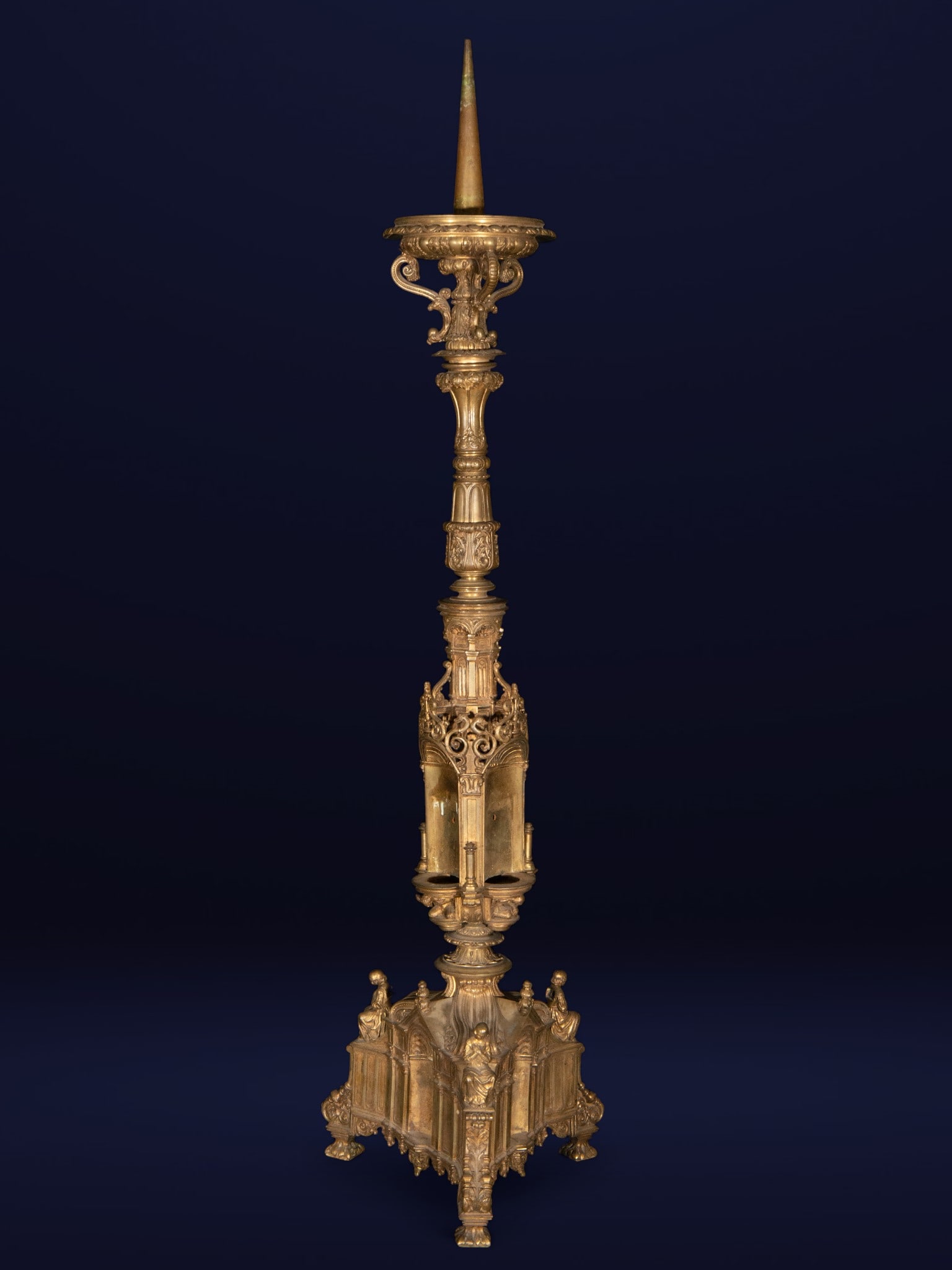 Neo-Gothic gilt-bronze axe-holder. French School. 19th century. (1 of 5)