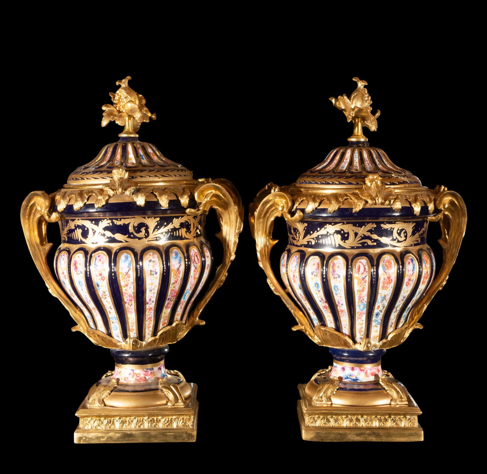 Pair of Sevres bronze and porcelain vases, European School, 20th century (1 of 7)