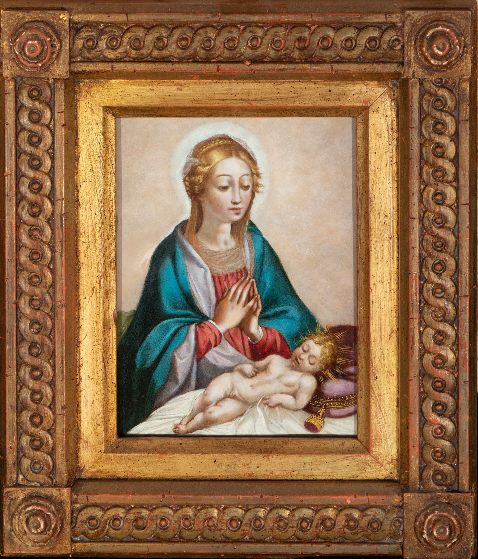 The Virgin adoring the sleeping Child. Circle of Francesco Vanni. Italian School. 17th century (1 of 2)