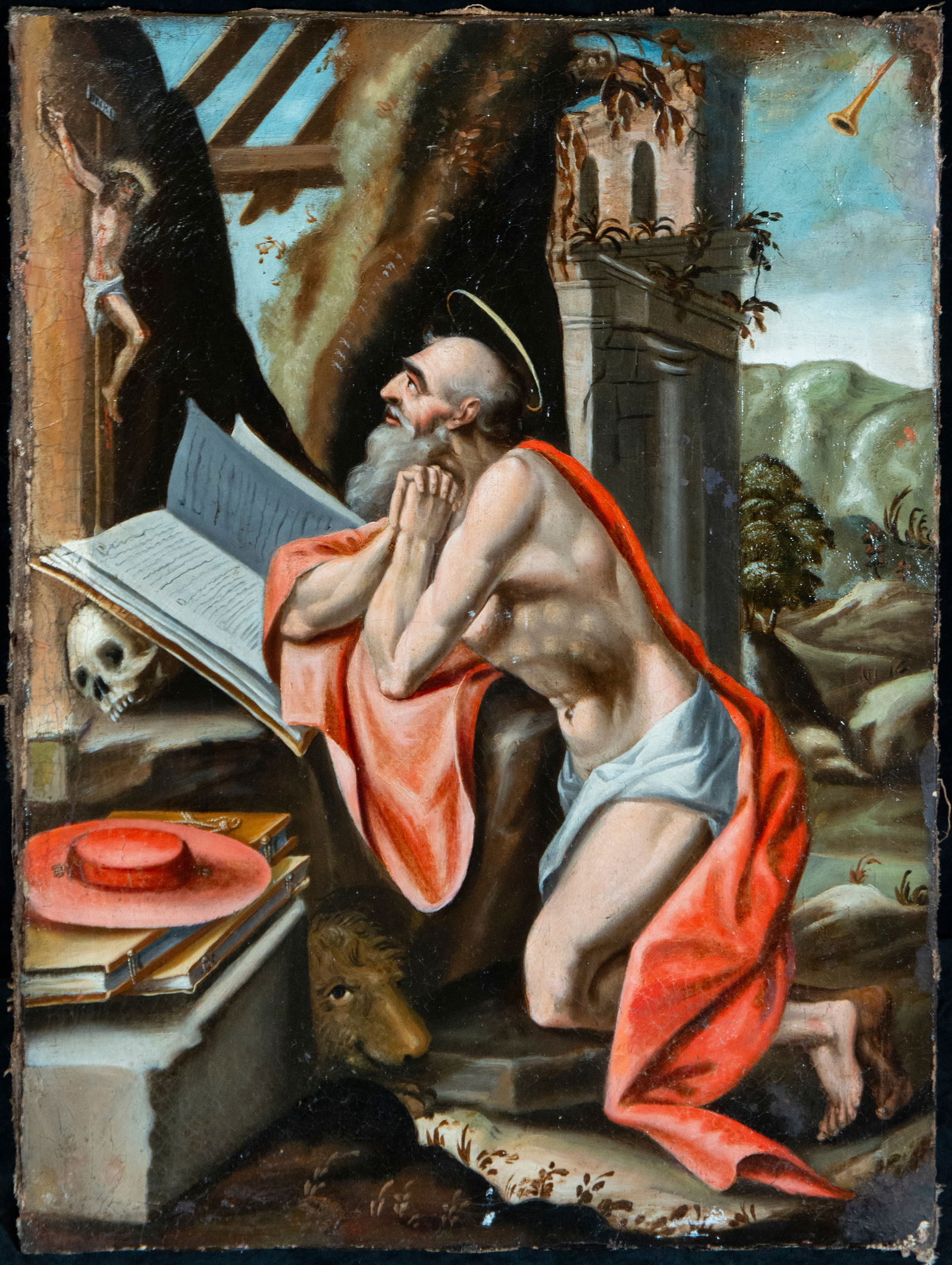 Saint Jerome in prayer, Spanish School, 17th Century (1 of 5)