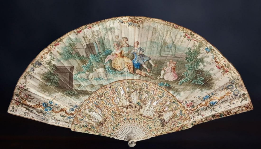 Louis XV fan with gallant scene, France, 18th century (1 of 7)