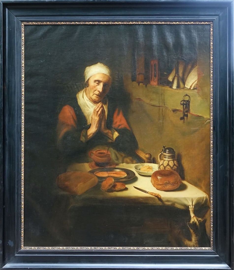 According to Nicolas Maes (Dordrecht, 1634 – Amsterdam, 1693) - Le bénédicité, 19th century (1 of 5)