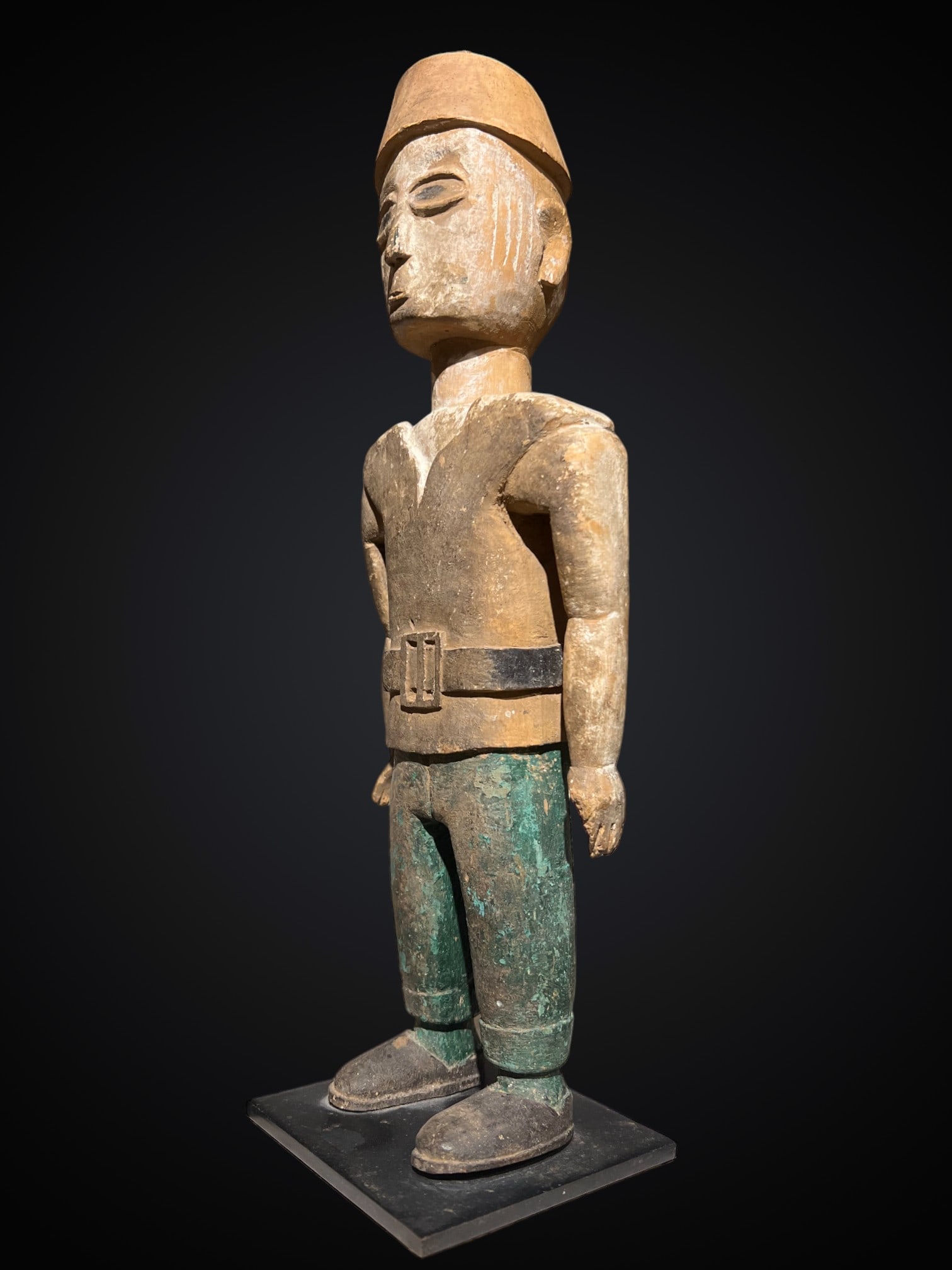Very Rare "Poupeé" of Colonial Soldier Ivory Coast - African Art: Late 19th century. Approx. 27 cm. Provenance: important private collection (lots 337, 338 and 339)