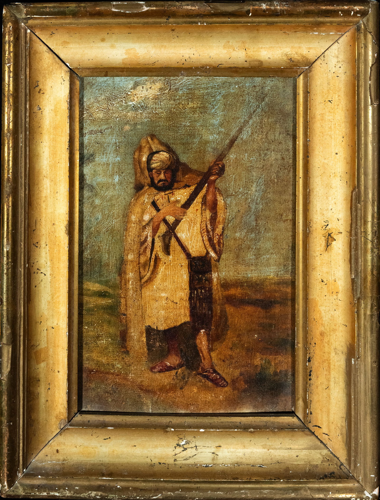 Orientalist Berber on panel, 19th century (1 of 5)