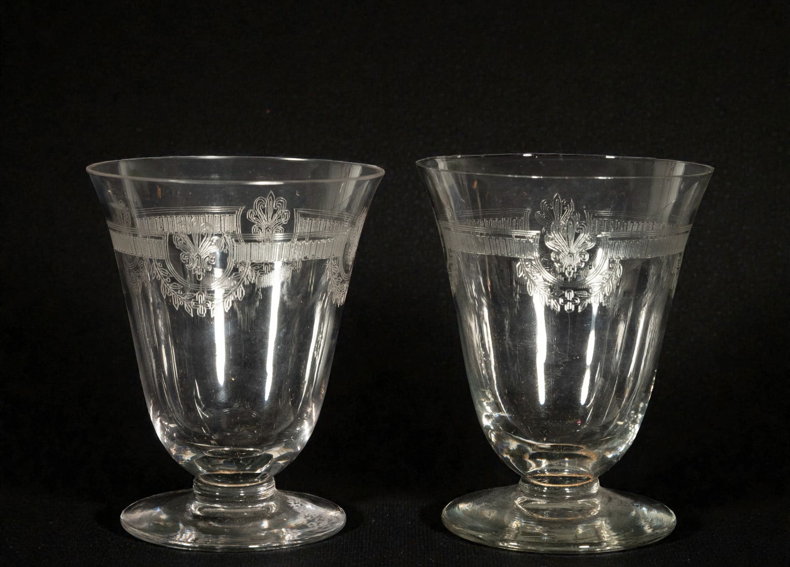Pair of crystal glasses from La Granja, 20th century (1 of 4)